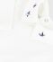 Babies' plain cotton body with an embroidered collar MARSHMALLOW white