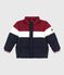 Children's plain colourblock puffer jacket SMOKING blue/MULTICO white
