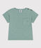 Babies' short-sleeved plain cotton T-shirt PAUL green