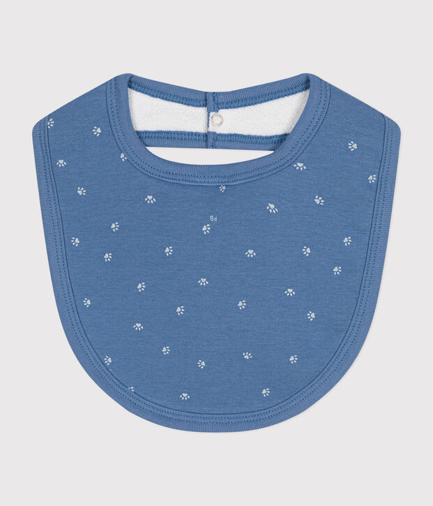 Cotton baby bib blue/white