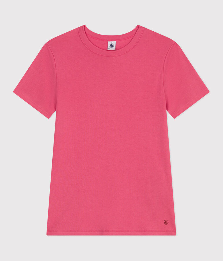 Women's Iconic plain cotton T-shirt PEONIA pink