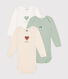 Babies' Long-Sleeved Cotton Bodysuits - 3-Pack