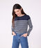 Women's long-sleeved cotton Breton top SMOKING blue/MARSHMALLOW white