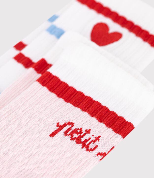Girls' stripy cotton socks - 2-pack multicolor