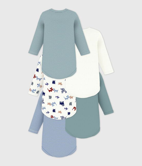 Pack of long-sleeved printed cotton bodies for babies variante 1