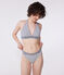 Women's two-piece stripy swimsuit MARSHMALLOW white/MEDIEVAL blue