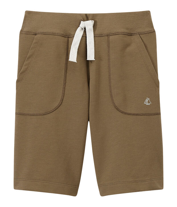 Boys' bermuda in heavyweight jersey brown