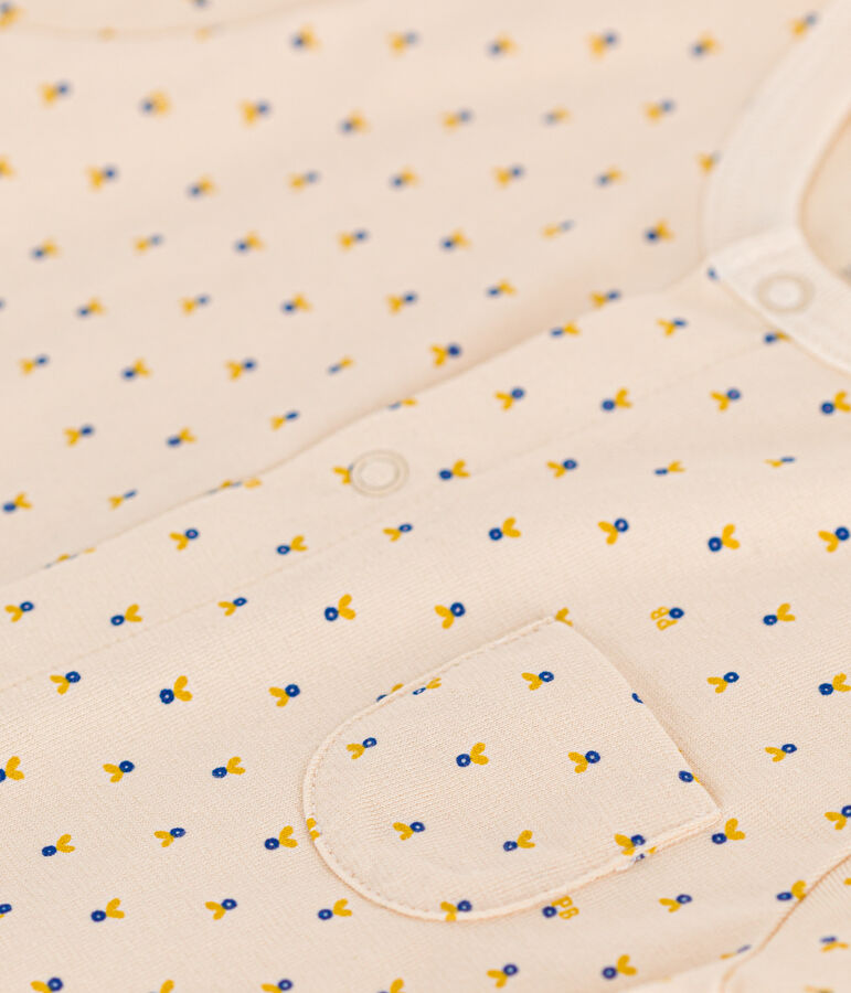 Babies' Lightweight Jersey Playsuit Ecru/multicolor