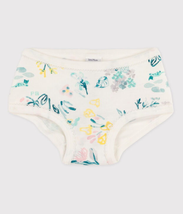 Girls' Cotton Briefs white/multicolor