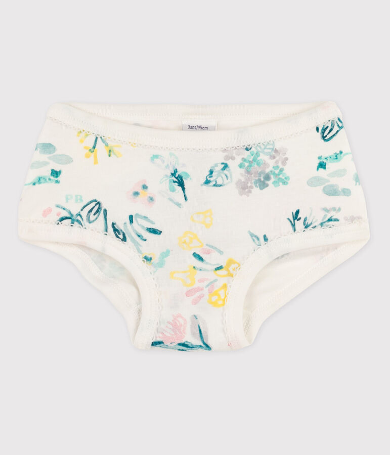 Girls' Cotton Briefs white/multicolor