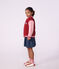 Children's varsity-style jacket in colourblock cotton red