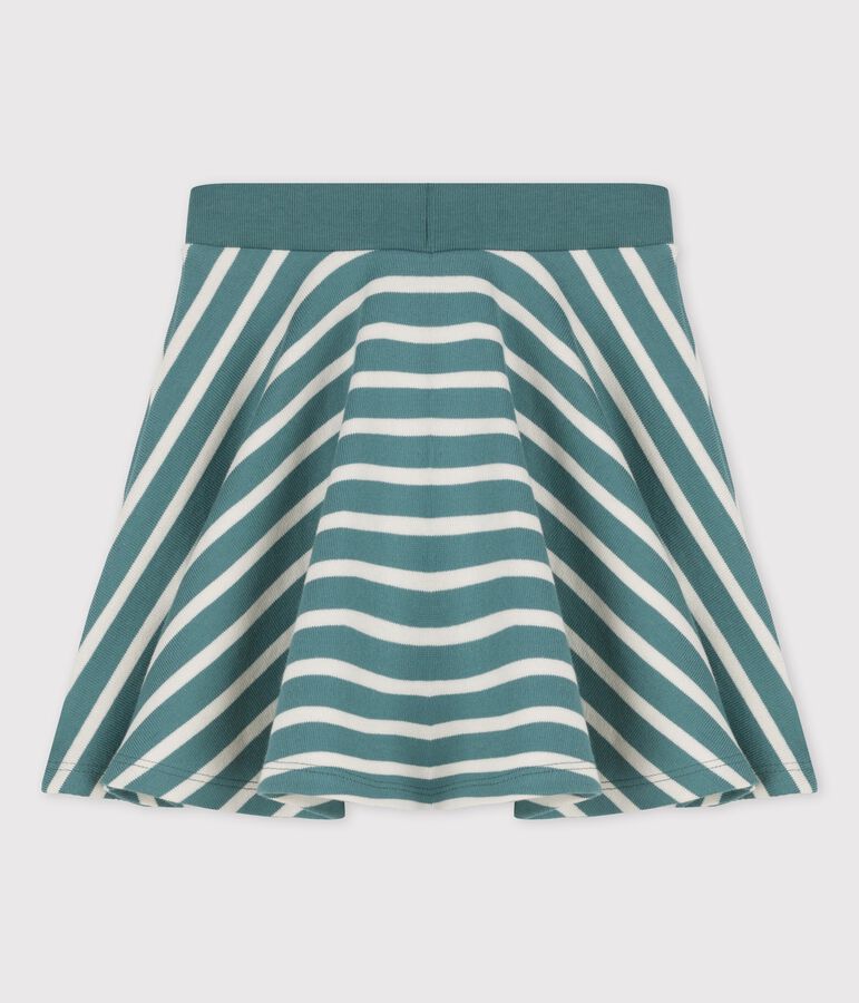 Girl's Cotton Skirt green/ecru