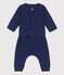 Babies' Organic Plain Tube Knit Clothing - 2-Piece Set CHALOUPE blue