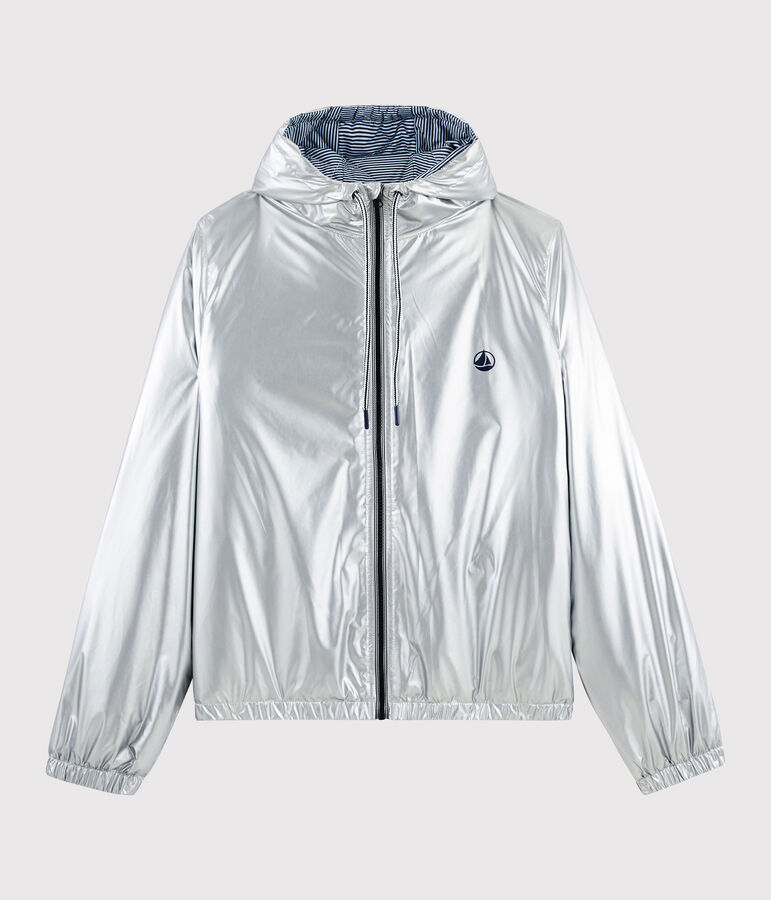 Women's/men's warm windbreaker made from recycled materials grey