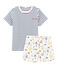 Boys' Ribbed Cropped Pyjamas MARSHMALLOW white/MULTICO white