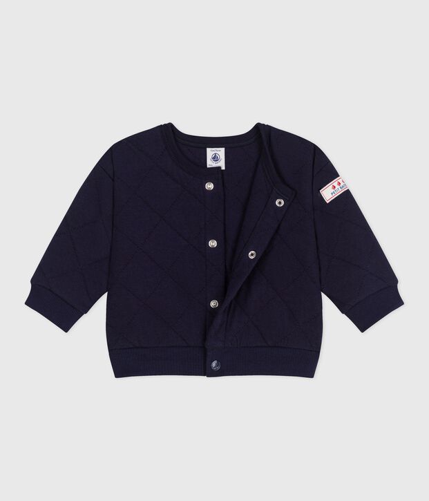 Babies' plain thick cotton cardigan SOIR