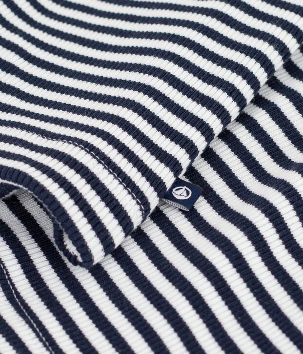 Women's stripy cotton cardigan blue/white