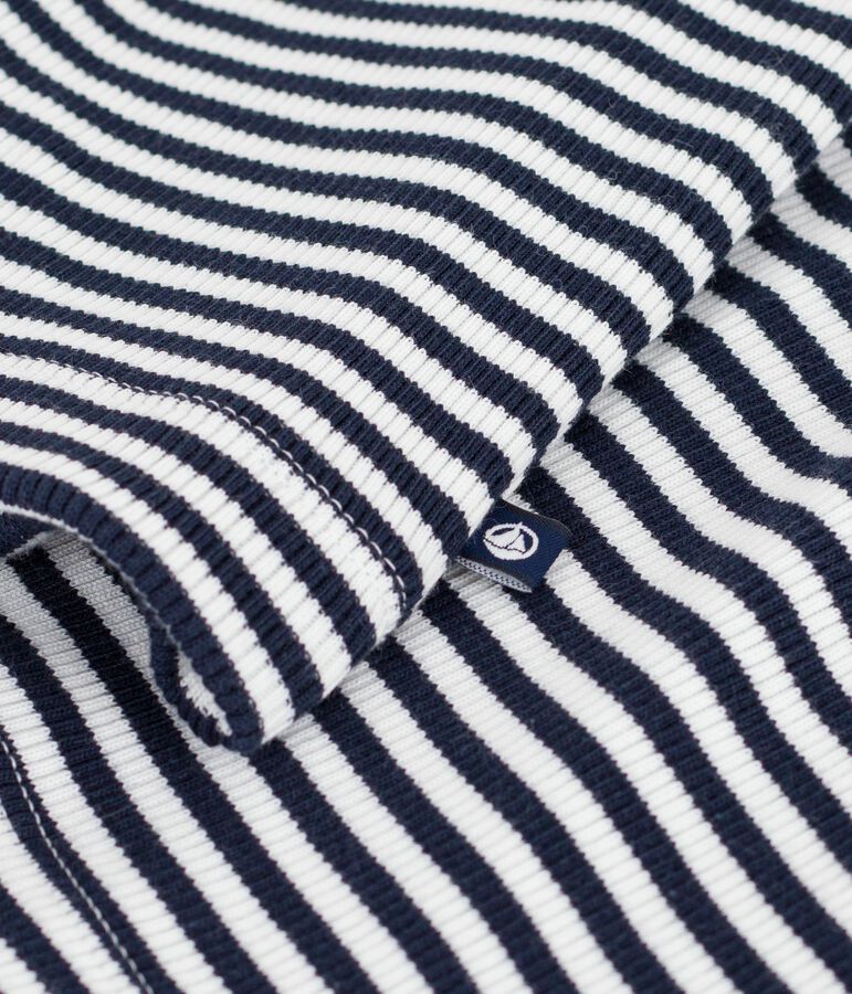 Women's stripy cotton cardigan blue/white