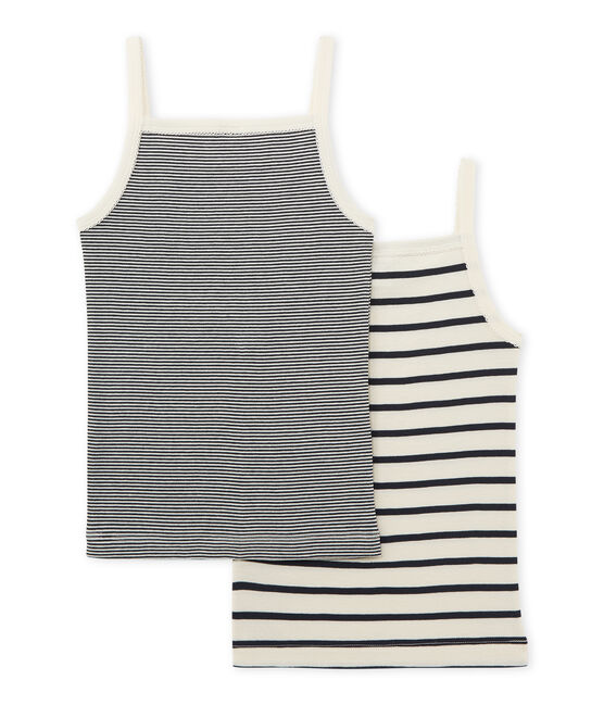 Little girl's strap vest duo . set