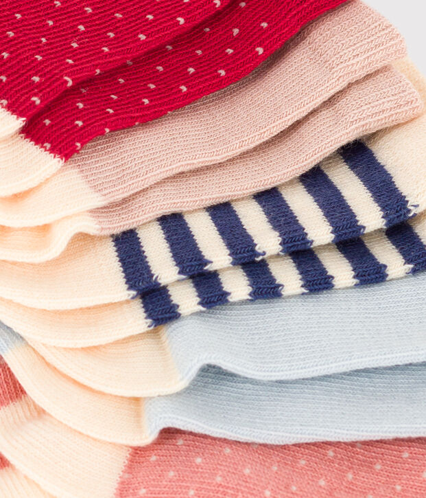 Babies' Cotton Jersey Spotted Socks - Pack of 5 multicolor