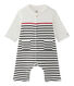 Baby boys' striped all-in-one with pea jacket collar