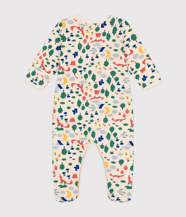 Babies' brushed fleece forest print pyjamas Ecru/multicolor