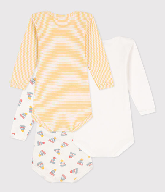 Babies' Long-Sleeved Cotton Bonnet Bodysuits - 3-Pack variante 1