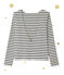 Marinière femme décolletée dans le dos. Petit bateau x Marie-Agnès Gillot COQUILLE beige/SMOKING blue