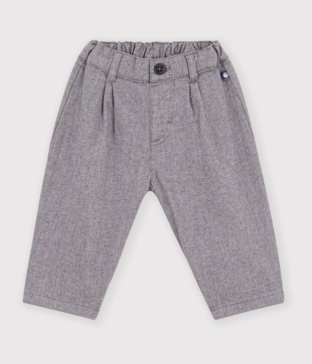 Babies' plain flannel trousers grey