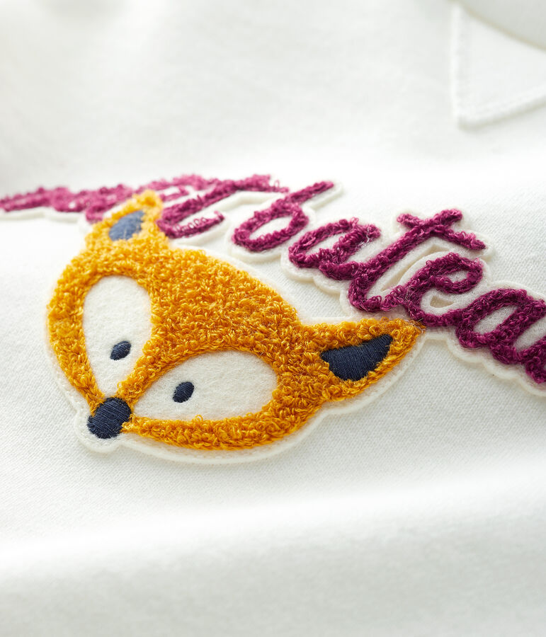 Baby boy's print sweatshirt MARSHMALLOW white