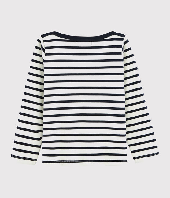 Unisex Jersey Breton Top MARSHMALLOW white/SMOKING blue