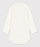 Babies' Long-Sleeved Cotton Bodysuit With Polo Shirt Collar MARSHMALLOW white