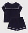 Babies' two-piece cotton outfit with nautical details SMOKING blue