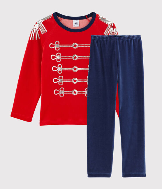 Boys' Fancy Dress Velour Pyjamas MEDIEVAL blue/FROUFROU red