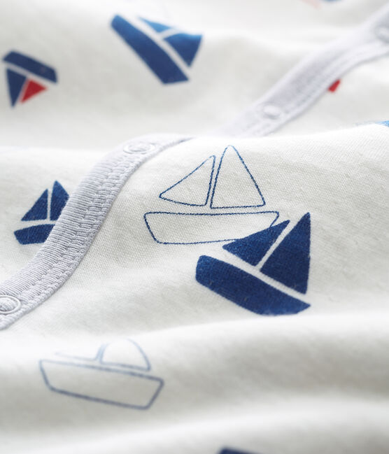 Baby Boys' Tube Knit Sleepsuit MARSHMALLOW white/MULTICO white