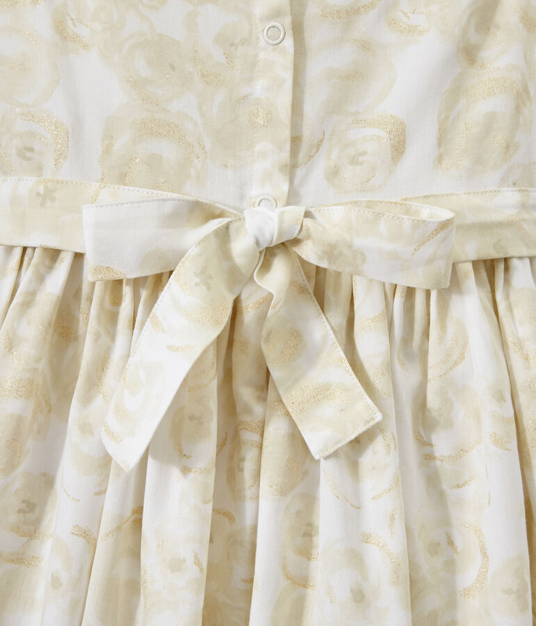 Girl's sleeveless print dress MARSHMALLOW white/MULTICO white