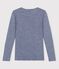 Women's Striped Wool/Cotton Blend T-Shirt SMOKING blue/MARSHMALLOW white