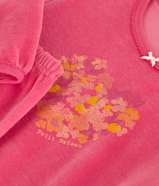 Children's velour pyjamas PEONIA pink