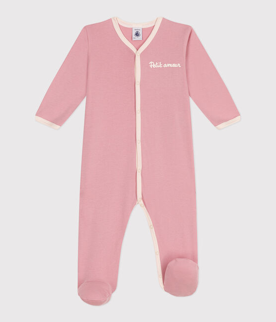 Babies' plain cotton pyjamas CHARME pink