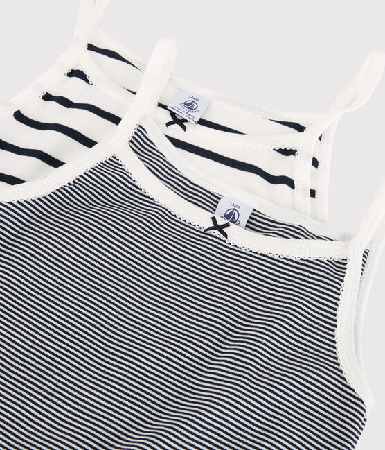 Girls' Striped Organic Cotton Vest Tops - 2-Pack variante 1