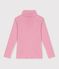Children's plain cotton rollneck top pink