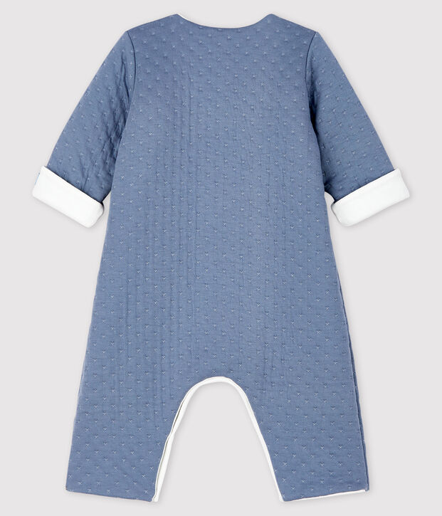 Babies' Long Jumpsuit in Quilted Tube Knit grey