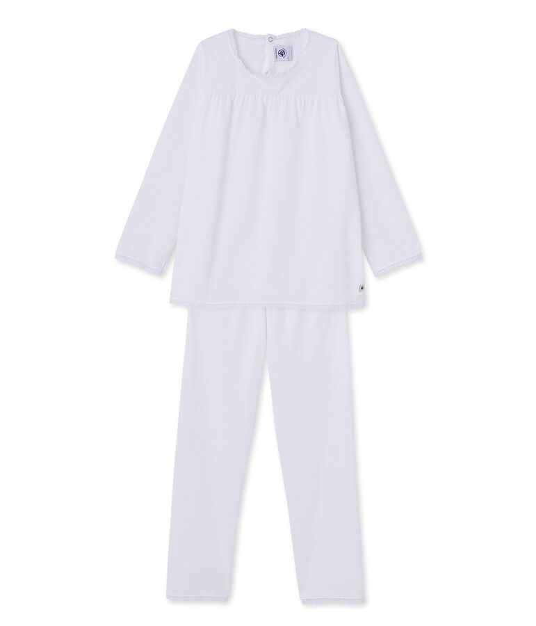 Pyjama fille &agrave; pois white