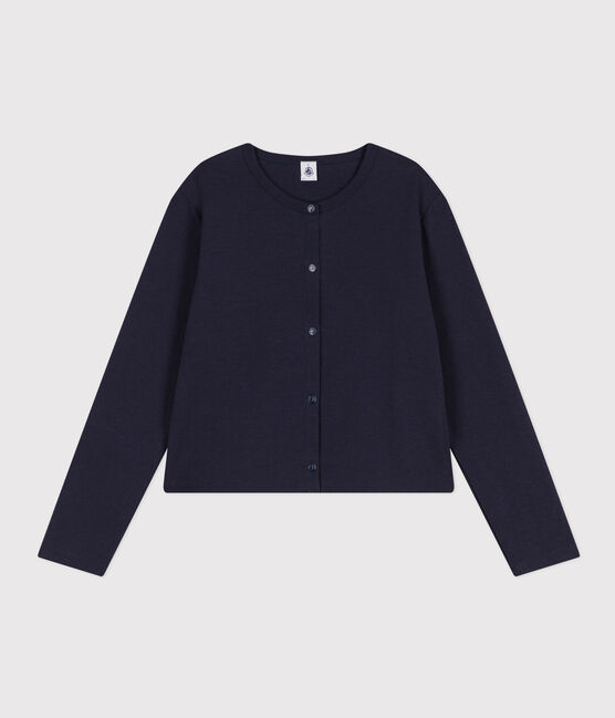 Women's Cotton Poppered Cardigan SMOKING blue