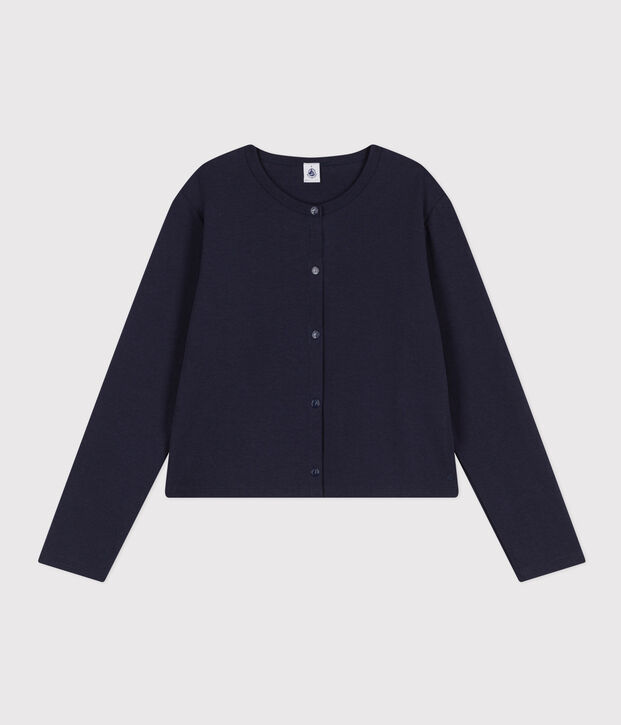 Women's Cotton Poppered Cardigan SMOKING