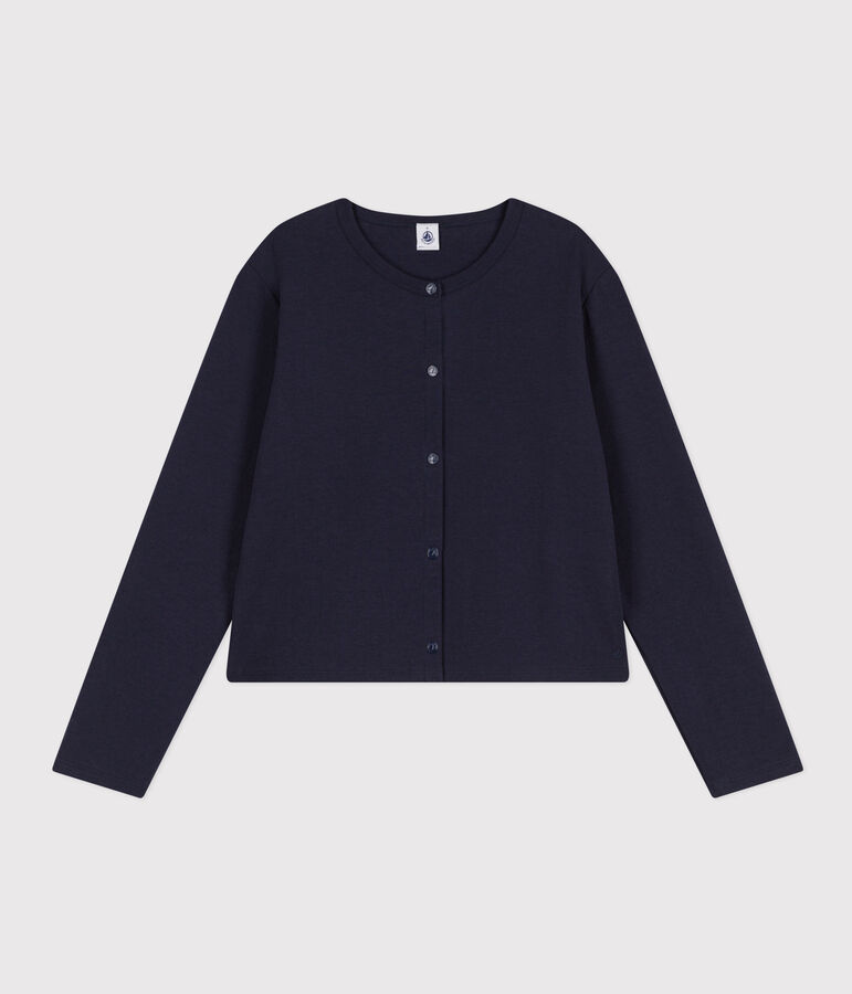 Women's Cotton Poppered Cardigan blue
