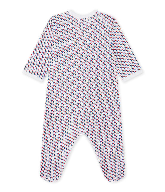 Baby boy's print sleepsuit ECUME white/MULTICO white