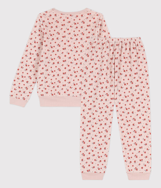 Girls' Floral Velour Pyjamas SALINE pink/MULTICO white