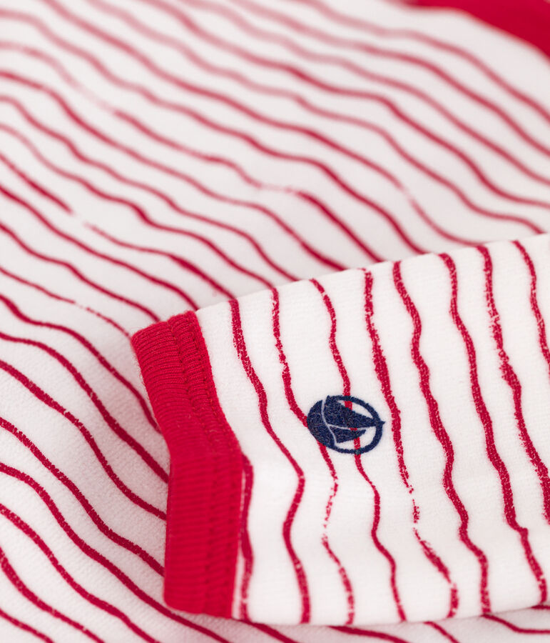 Babies' velour sleepsuit ECUME white/CORRIDA