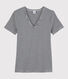 Women's Iconic V-Neck Striped Cotton T-Shirt